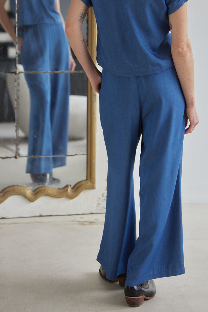LUCIE Wide - Leg Trousers – Denim Rayon - kimosabiworld.com