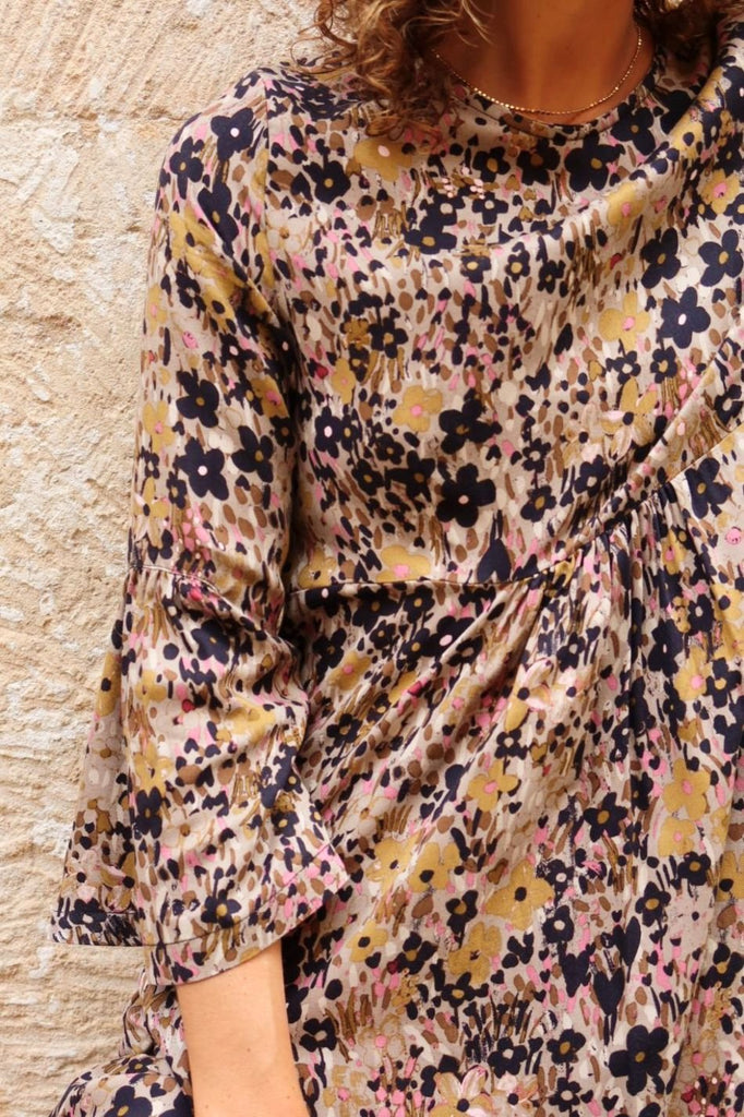 BIRKIN Floral Maxi Dress - Noir Bloom - kimosabiworld.com
