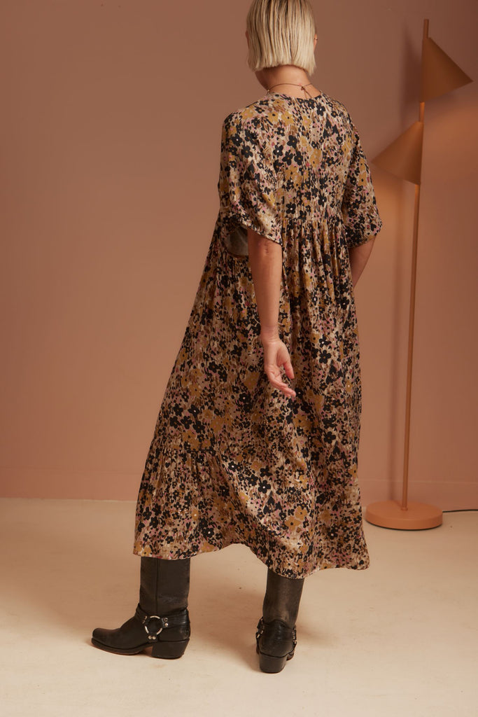 CHARLIE Maxi Dress - Noir Bloom - kimosabiworld.com