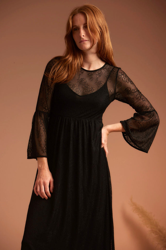 JANINE Lace Dress - Black - kimosabiworld.com