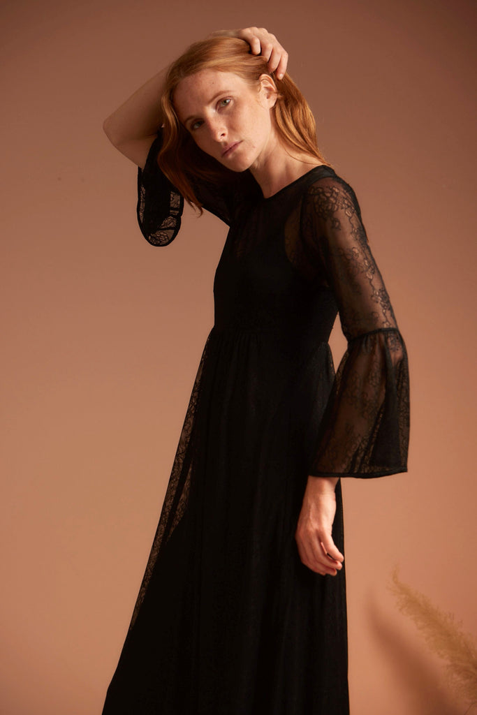 JANINE Lace Dress - Black - kimosabiworld.com