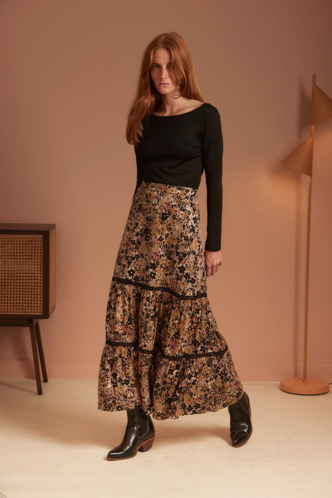 LOLA Floral Dress Outfit - Noir Bloom - kimosabiworld.com