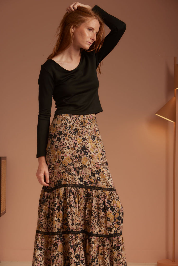 LOLA Floral Dress Outfit - Noir Bloom - kimosabiworld.com