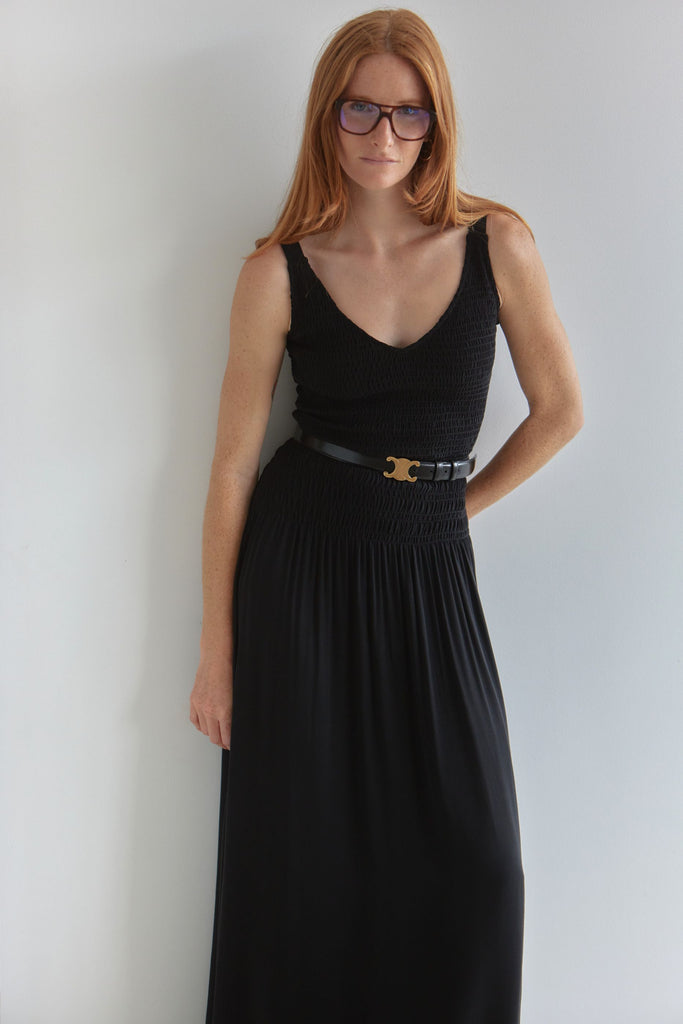 SURI Shirred Dress - Black - kimosabiworld.com