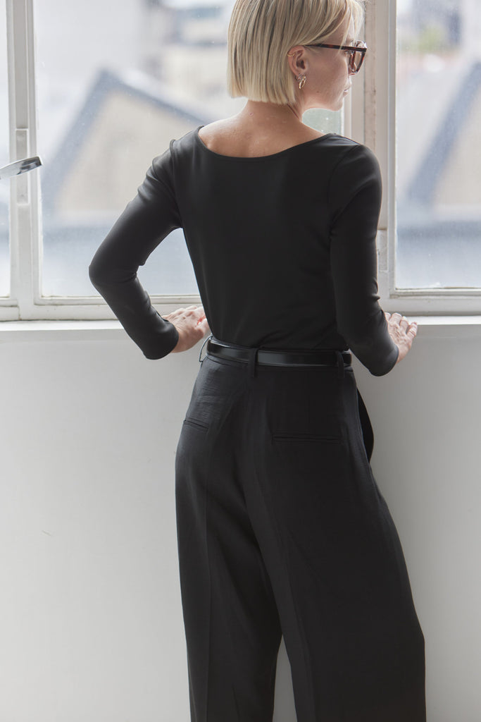 TARA High - Waist Trousers - Black - kimosabiworld.com