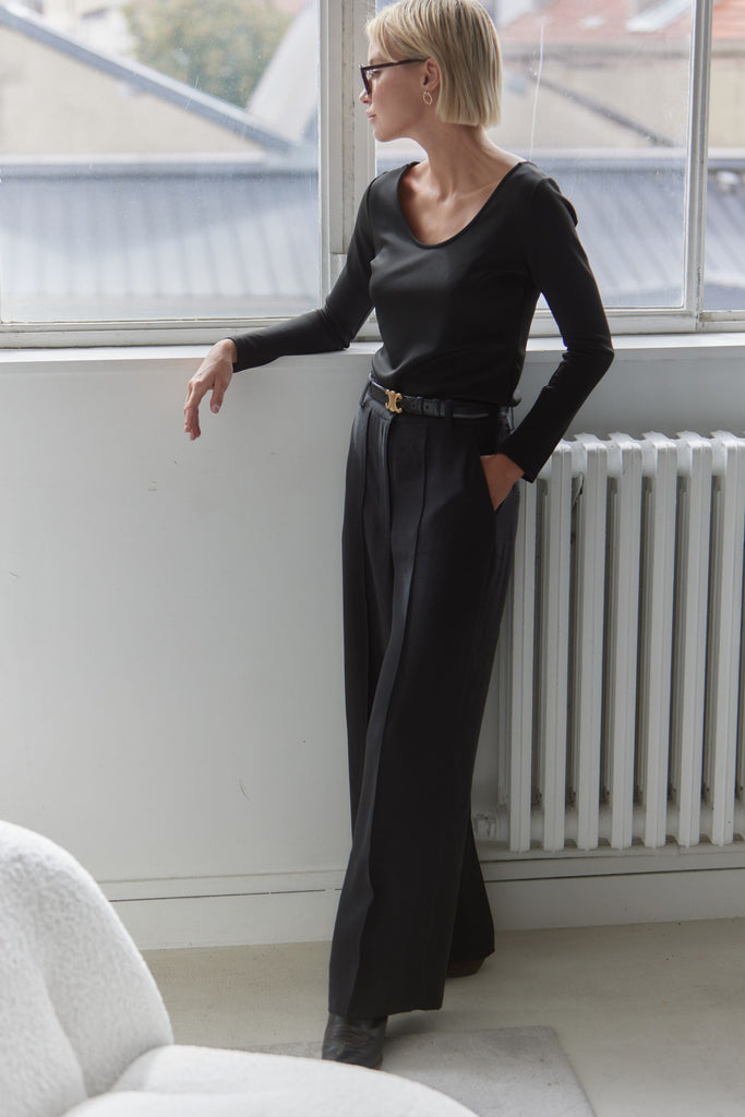 TARA High - Waist Trousers - Black - kimosabiworld.com