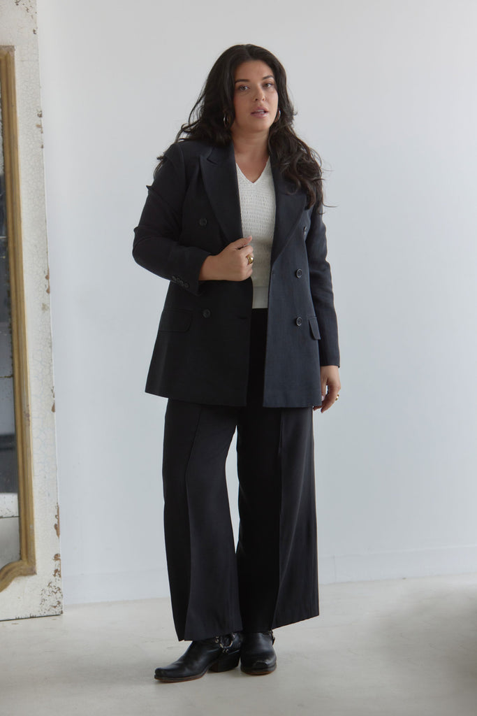 AMEL Double Breasted Blazer – Black - kimosabiworld.com