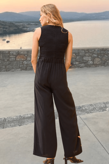 LAYLA Shirred High - Waisted Jumpsuit - kimosabiworld.com