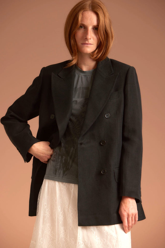 AMEL Double Breasted Blazer – Black - kimosabiworld.com
