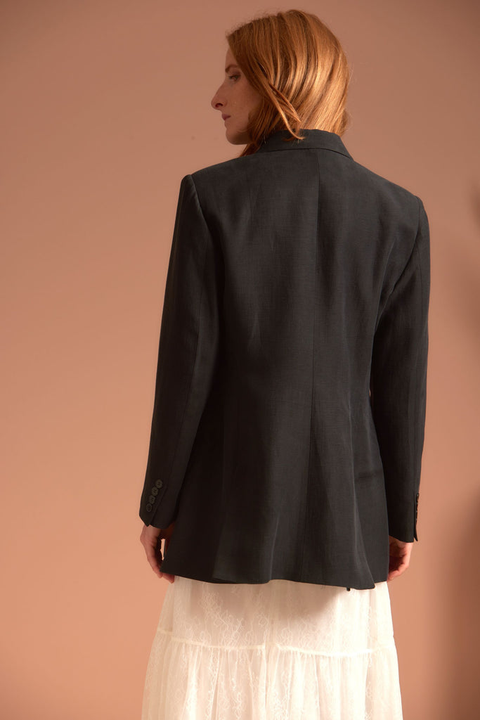 AMEL Double Breasted Blazer – Black - kimosabiworld.com