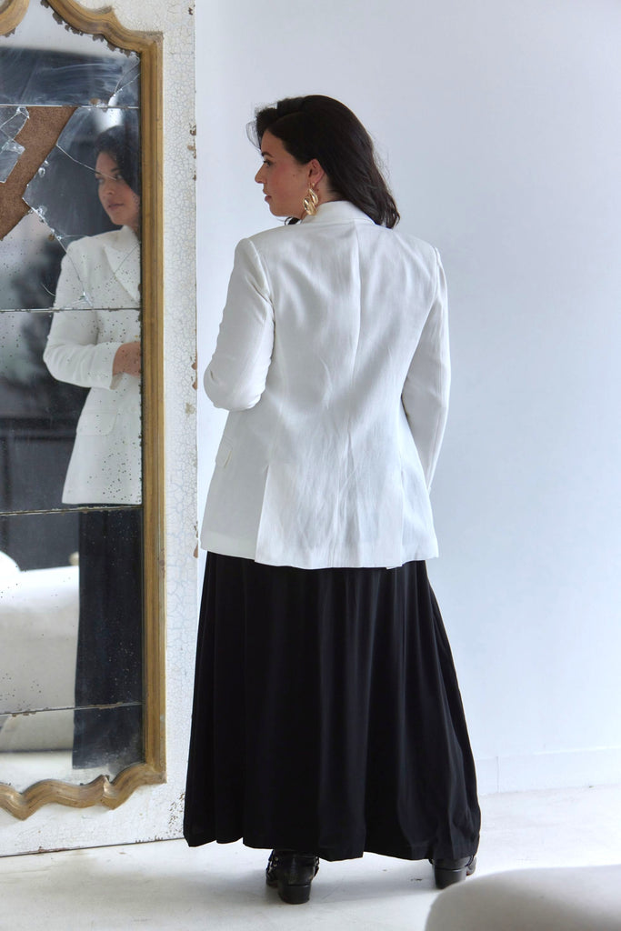 AMEL Double Breasted Blazer – White - kimosabiworld.com