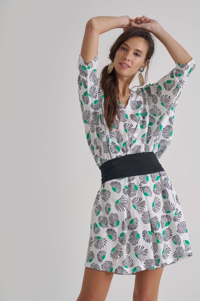 MARA Dress – Mystic Daisy White - kimosabiworld.com