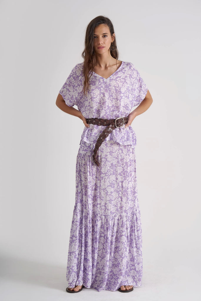 FREYA Maxi Skirt - Lavendar Mystic - kimosabiworld.com