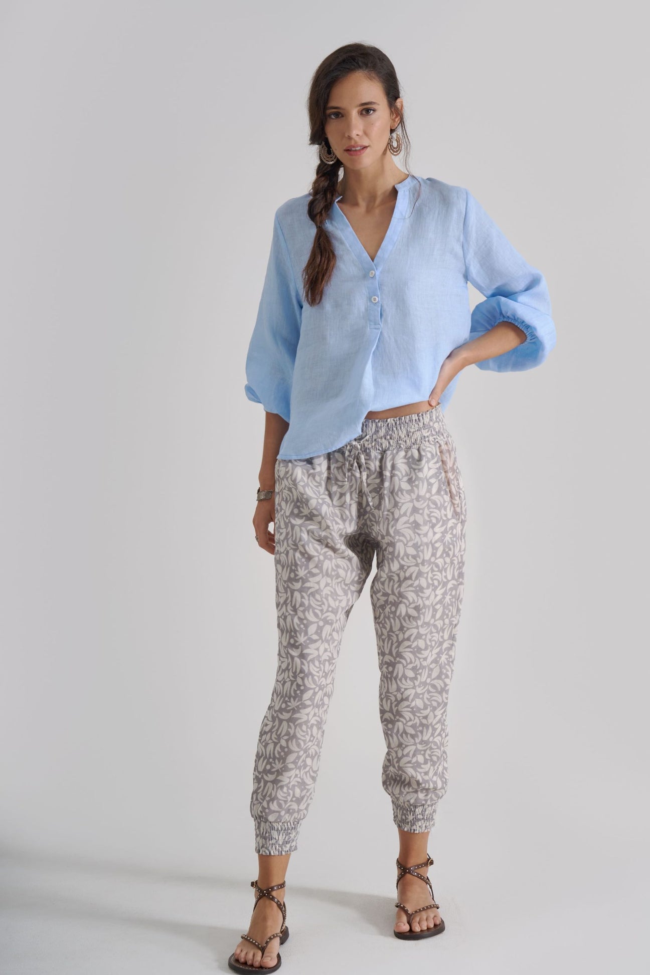 JAYA Shirred Joggers – Tropical Delight - kimosabiworld.com