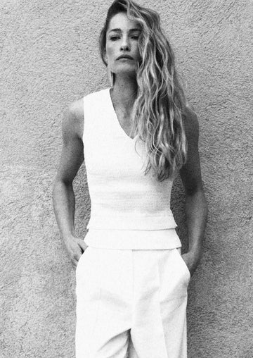 ORNA Shirred Top - White - kimosabiworld.com