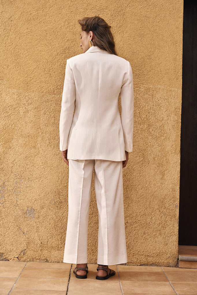 AMEL Double Breasted Blazer – White - kimosabiworld.com