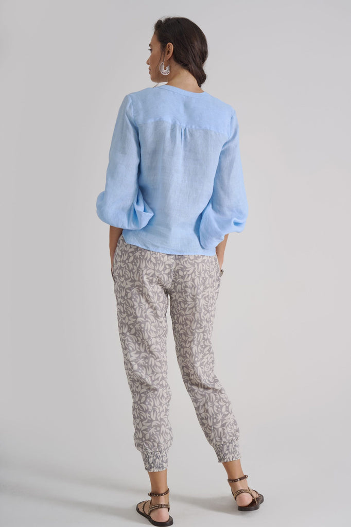 VERA Bubble - Sleeve Blouse - Soft Blue - kimosabiworld.com