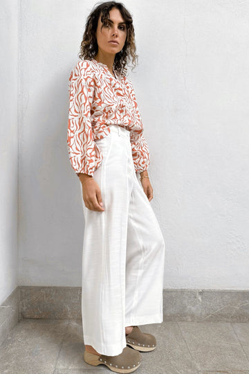 TARA High - Waist Trousers - White - kimosabiworld.com